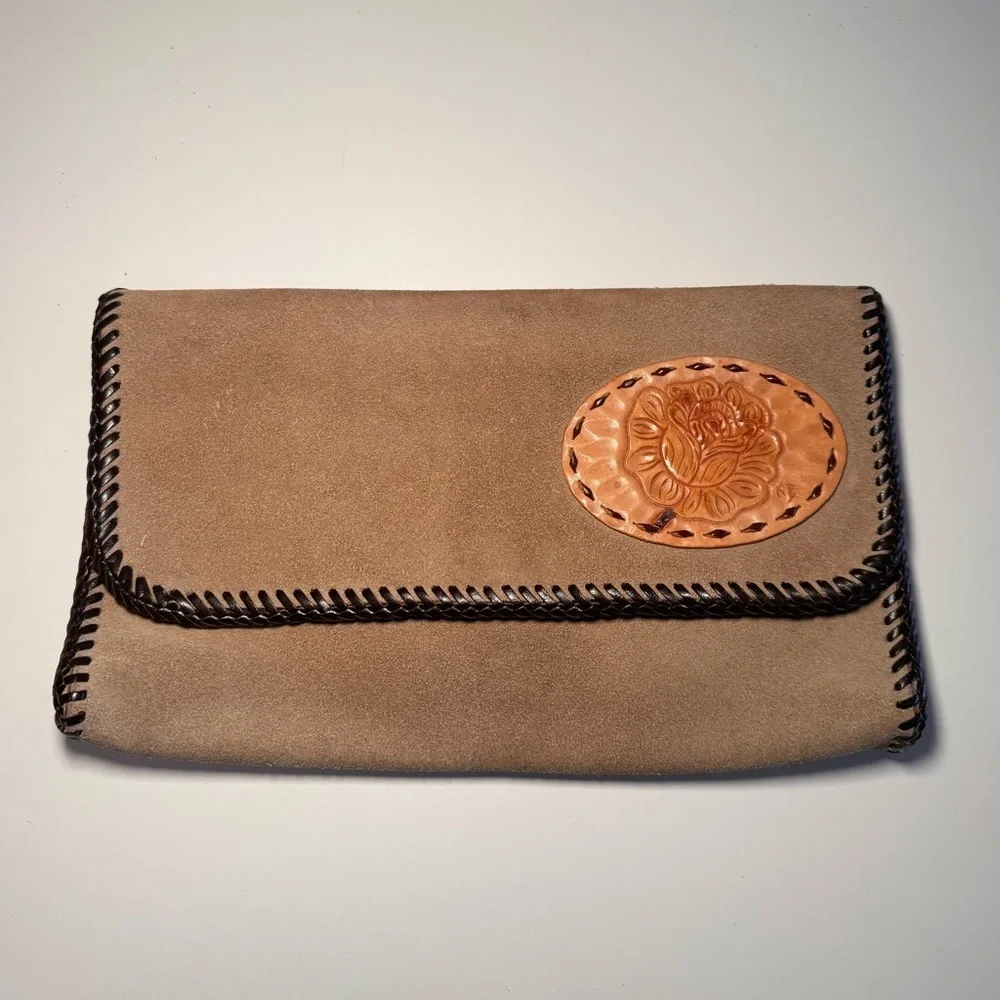 Vintage Towanny Suede Clutch Bag